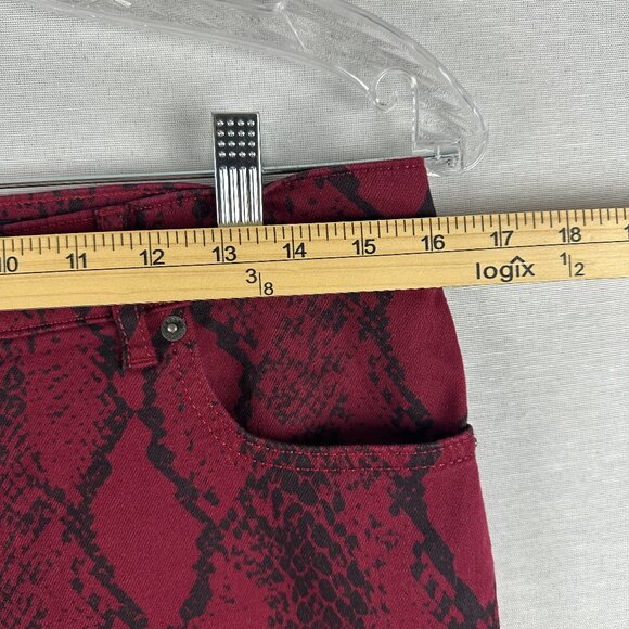 EXPRESS WOMEN'S SNAKE PRINT ANKLE HIGH-RISE PANTS, RED /BLACK SUPER SOFT SIZE 8R - Picture 8 of 11